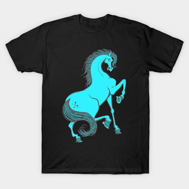 blue horse in the ascent T-Shirt by duxpavlic